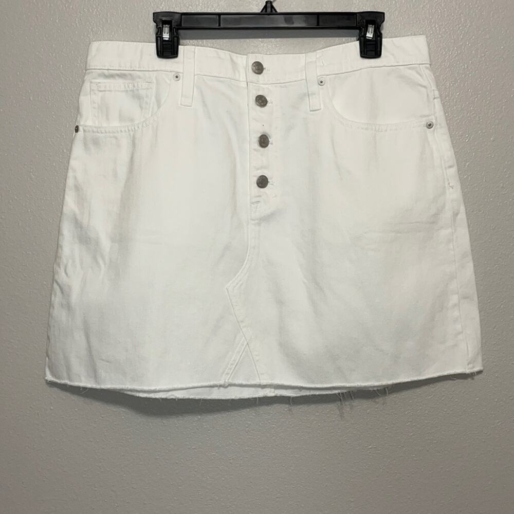 MADEWELL White Rigid Denim A-Line Skirt Size 32 NWT